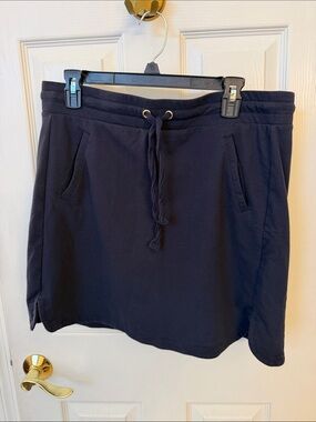 Ellen Tracy Navy Drawstring Casual Skirt